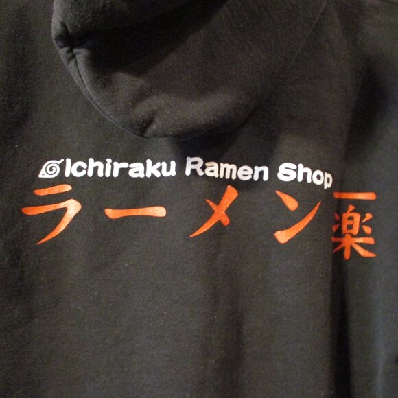 Naruto Woman Large Black Gray Yellow White Graphic Long Sleeve Pullover Hoodie - Picture 4 of 7